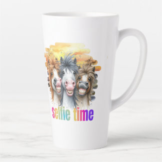 Tasse Latte Tazas horse meme – funny horses on a selfie