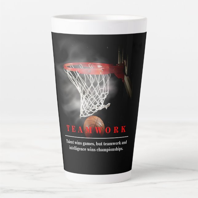 Tasse Latte Teamwork Basketball Motivational Inspirational (Devant)