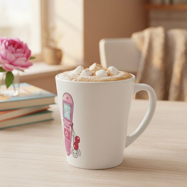 Tasse Latte Téléphone portable (Créateur téléchargé)