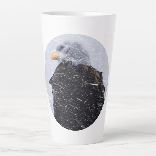 Tasse Latte Tempête d'hiver Aigle chauve (Devant)