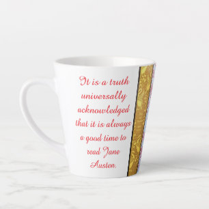 Tasse Latte Temps de lire Jane Austen(texte rouge)