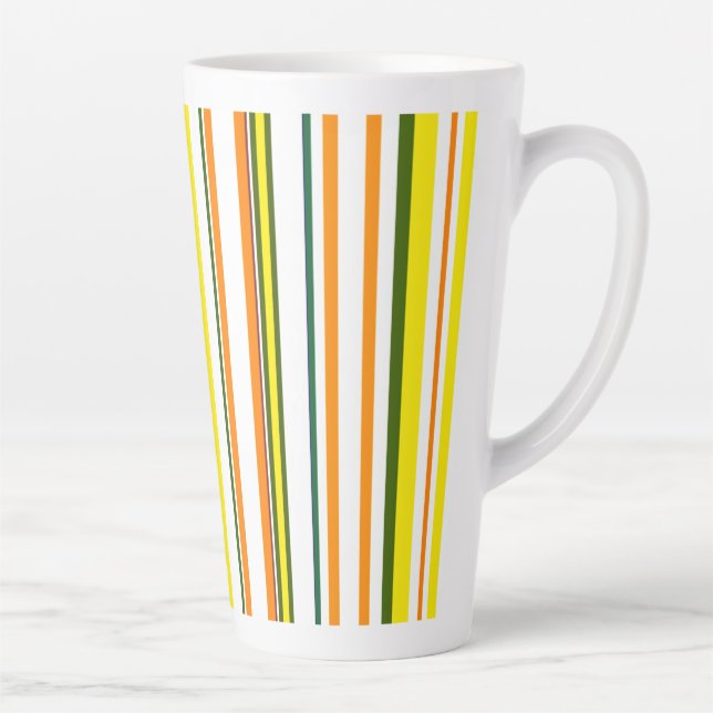 Tasse Latte Tendance Moderne Nouvelle Orange Jaune Blancs (Droite)