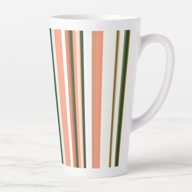 Tasse Latte Tendance Moderne Nouvelle Orange Vert Blancs (Droite)