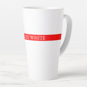 Tasse Latte Tendance Rouge Blanc Style Simple Simple Plaque Vo