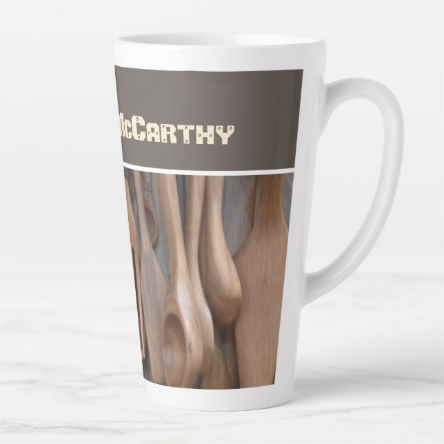 Tasse Latte Terre Brown en bois artisanal photo (Droite)