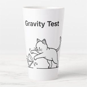 Tasse Latte Test de gravité avec un chat drôle   Science migno