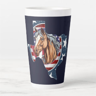 Tasse Latte Texas State Outline USA Horse