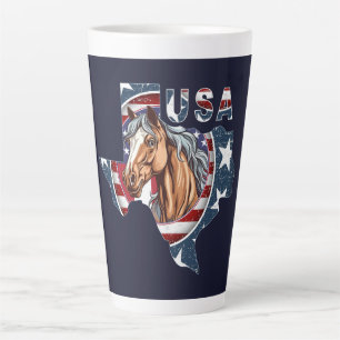 Tasse Latte Texas State Outline USA Horse