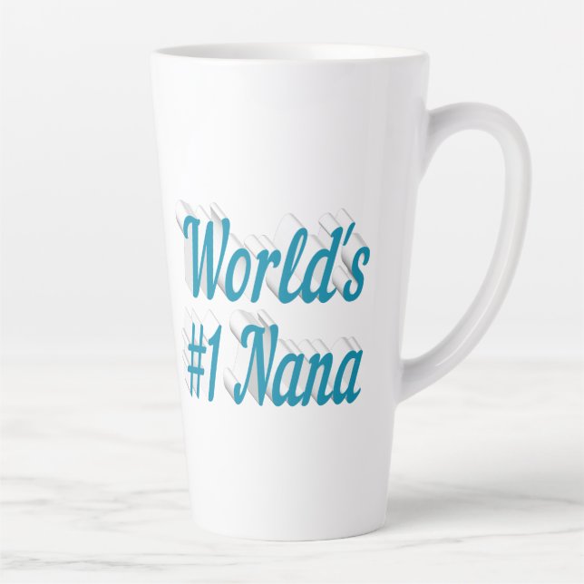 Tasse Latte Texte bleu ciel Nana (Droite)