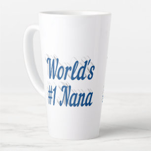 Tasse Latte Texte bleu marine Nana