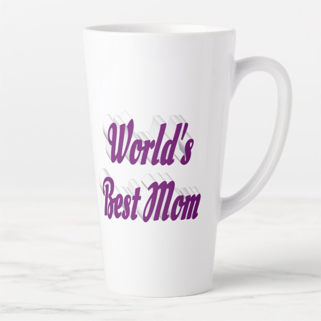 Tasse Latte Texte mauve maman (Droite)