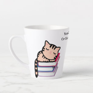 Tasse Latte Texte personnalisé/ Amoureux des chats de l'aube 