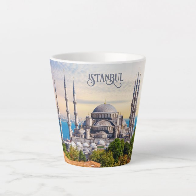 Tasse Latte Texte personnalisé Istanbul (Devant)