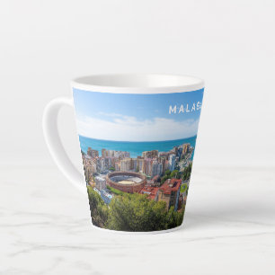 Tasse Latte Texte Personnalisé Malaga Espagne Areal Photo