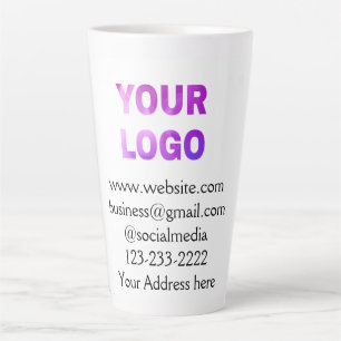 Tasse Latte texte simple minimal ajoutez votre logo/design ici