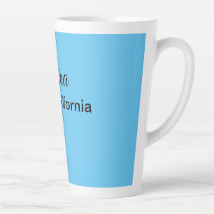 Tasse Latte Texte simple minimal ajoutez votre nom lieu ville