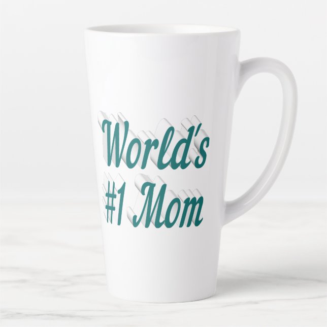 Tasse Latte Texte vert maman (Droite)