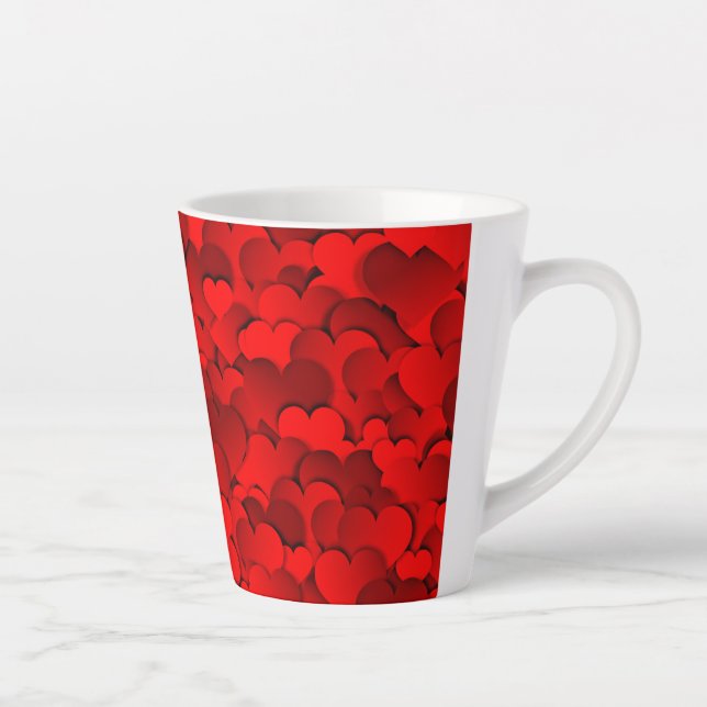 Tasse Latte Texture des Coeurs (Droite)