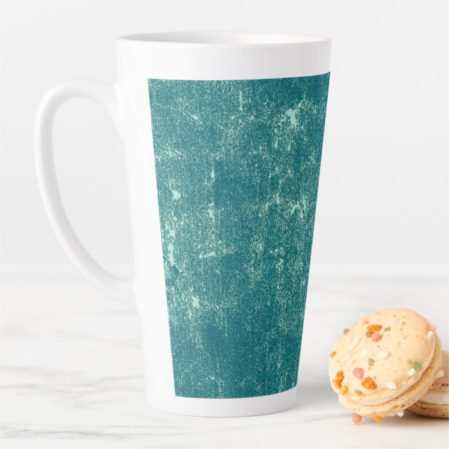 Tasse Latte Texture Vintage Turquoise Green Chic Motif (En situation)