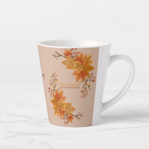 Tasse Latte Thanksgiving Elégant Personnalisé
