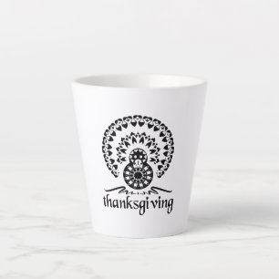 Tasse Latte Thanksgiving Mandala Turkey Boho Folk Art