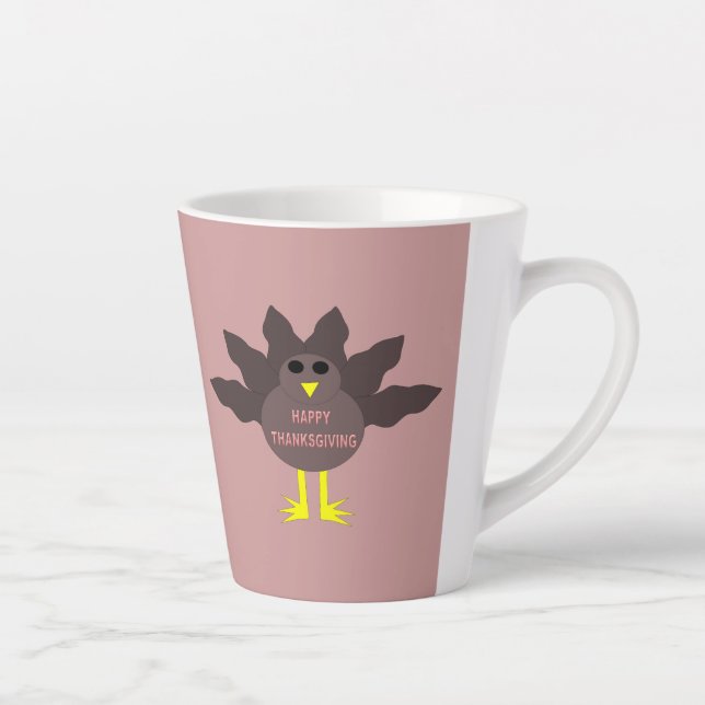 Tasse Latte Thanksgiving Pluced Turkey (Droite)