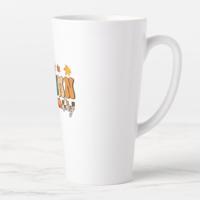 Tasse Latte Thanksgiving Un Parfait Jour d'Automne Retro Vinta (Droite)