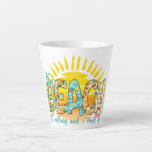 Tasse Latte The Beach Is Calling Sunset
