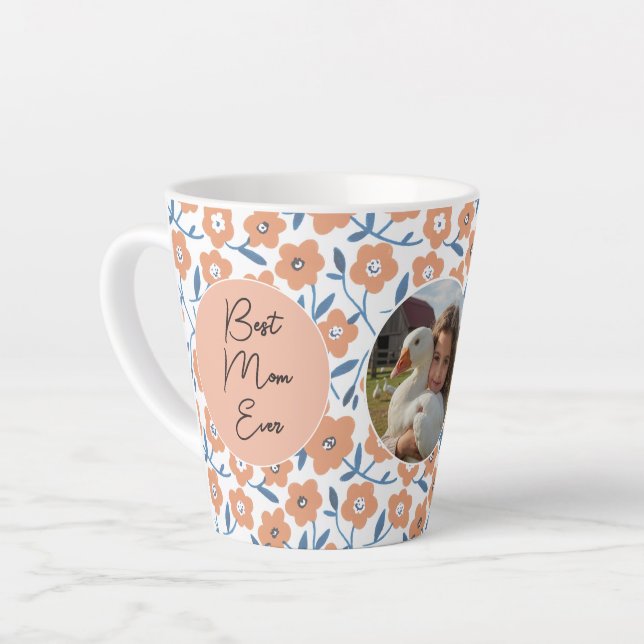 Tasse Latte The best photo for Mom (Angle gauche)