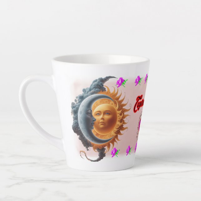Tasse Latte The Moon and the Sun's on a Ceramic Coffee (Gauche)