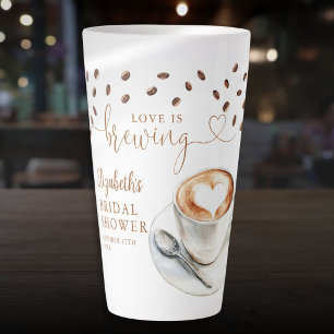 Tasse Latte Thème de Baby Shower Mariage Love Is Brewing