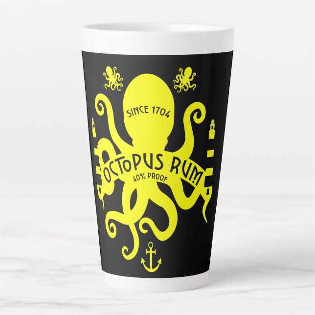 Tasse Latte Thème Et Imaginaire De La Mer | Octopus| Musique n (Devant)