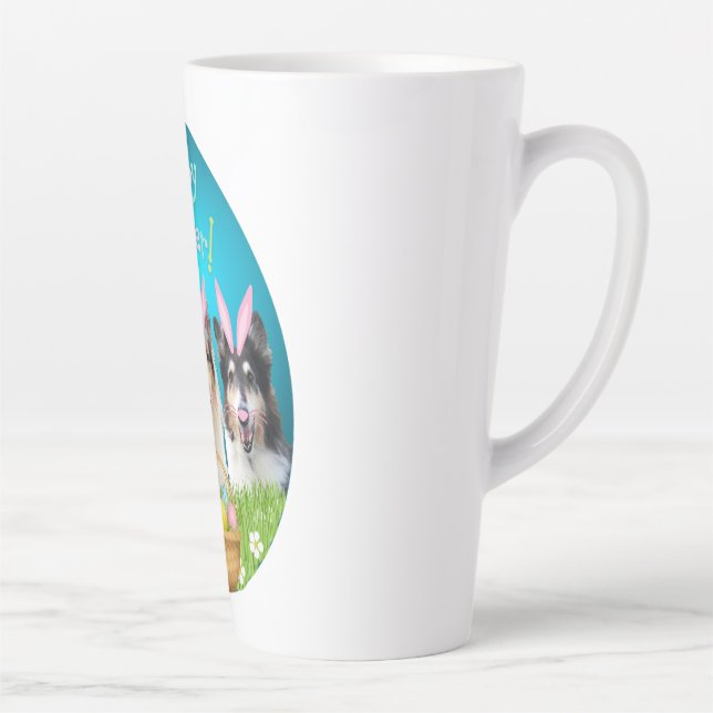 Tasse Latte Three Collie Easter Bunny  (Droite)