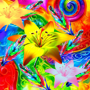 Tasse Latte Tie Dye Feather et Lilys