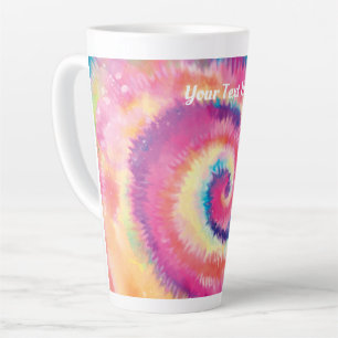 Tasse Latte Tie Tee Tee Colorful Hippie Swirl