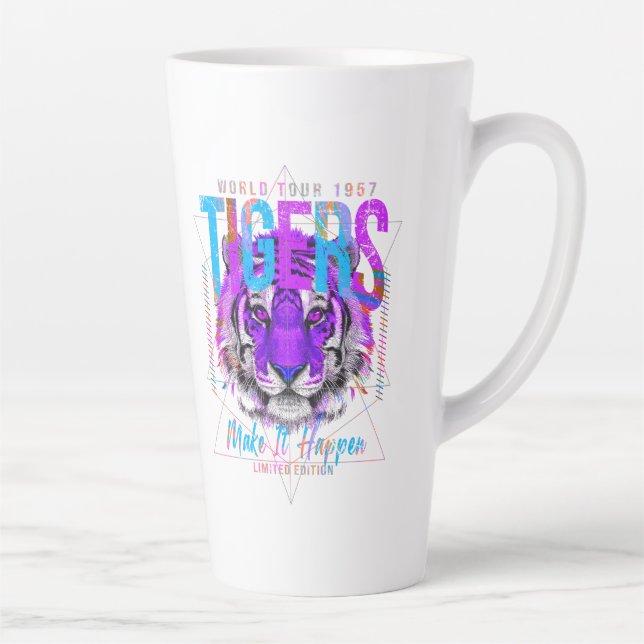 Tasse Latte Tiger Face Art (Droite)
