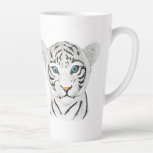 Tasse Latte Tigre blanc croustillant - Art faunique mignon
