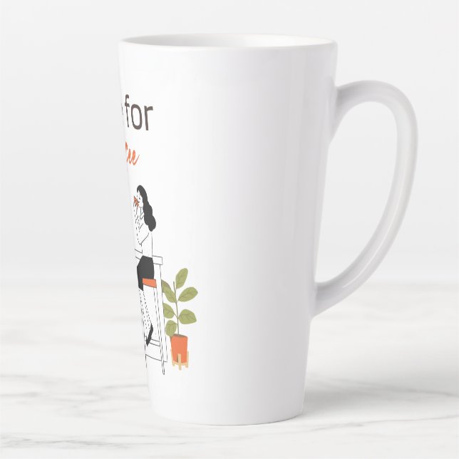 Tasse Latte Time for Coffee Cute Couple Illustratio Mug, 15 oz (Droite)