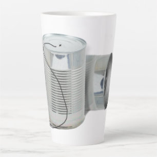Tasse Latte Tin Can Phone (Pouvez-vous m'entendre MAINTENANT ?