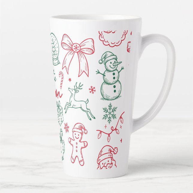 Tasse Latte Tis the Season - Christmas Doodle (Droite)