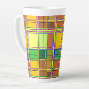 Tasse Latte Tissu coloré des Caraïbes Madras Tartan