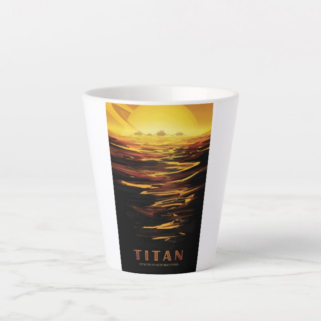 Tasse Latte Titan plus grand satellite de la planète Saturne (Devant)