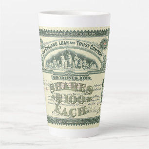 Tasse Latte Titre de capital social ancien Finance d'entrepris