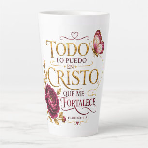 Tasse Latte Todo lo Puedo en Cristo que me Fortalece   Espagno