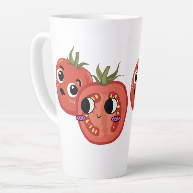 Tasse Latte Tomate en admiration  (Angle gauche)