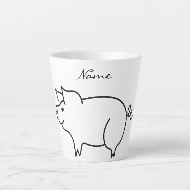 Tasse Latte Tonnerre d'animal de porc (Devant)