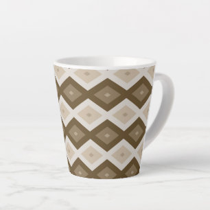 Tasse Latte Tons de motif diamant brun
