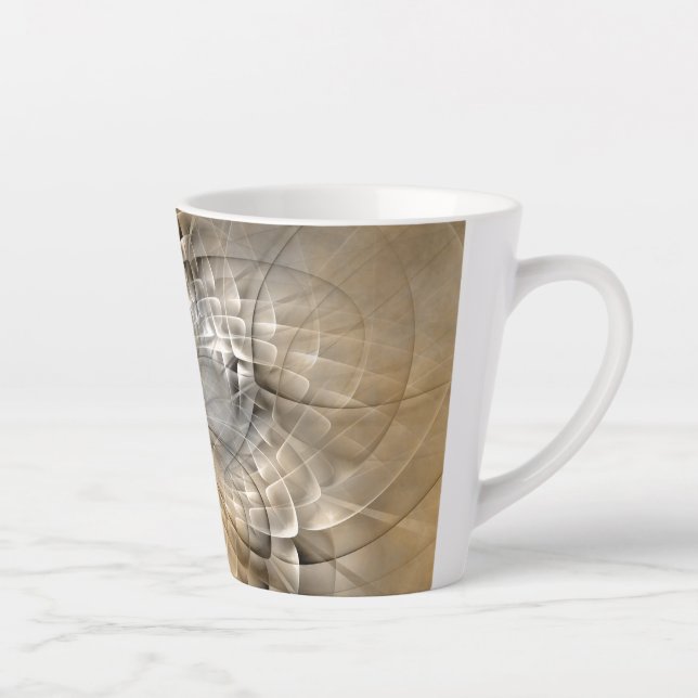 Tasse Latte Tons Terre Abstrait Art fractal moderne Texture (Droite)
