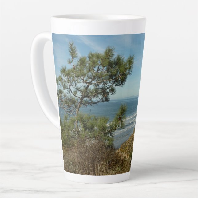 Tasse Latte Torrey Pine and California Coastline Landscape (Angle gauche)