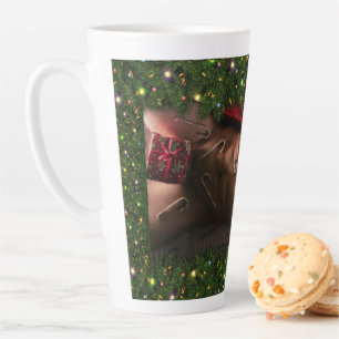 Tasse Latte torse masculin de SlipperyJoe's six pack ventre nu